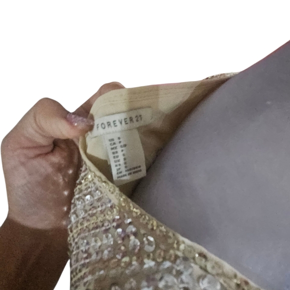 Forever 21 Gold Embellished Dress - Picture 5 of 5